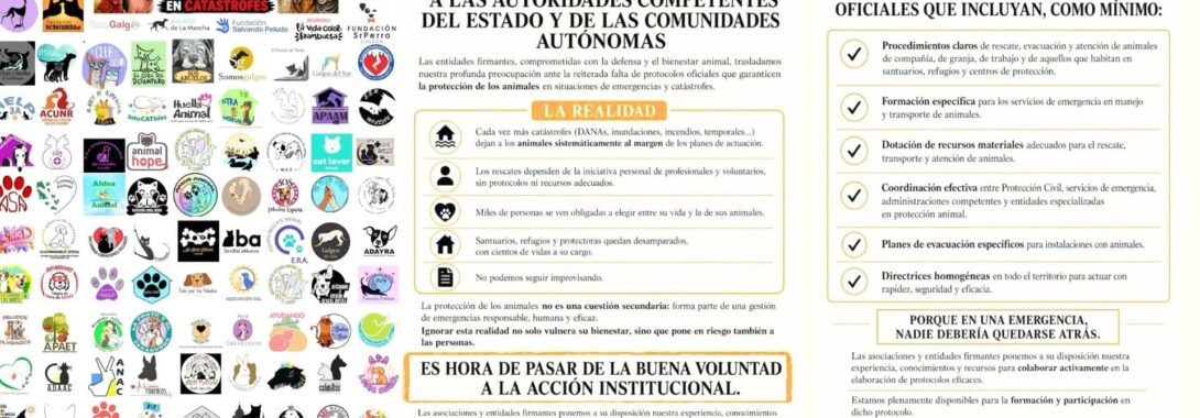 Rescate de animales en emergencias en España y Portugal